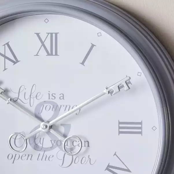 Dunelm Key 40cm Wall Clock Grey 4 Dunelm Key 40cm Wall Clock Grey - Image 2