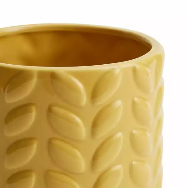 Dunelm Large Ochre Leaf Plant Pot 4 Dunelm Large Ochre Leaf Plant Pot - Image 2