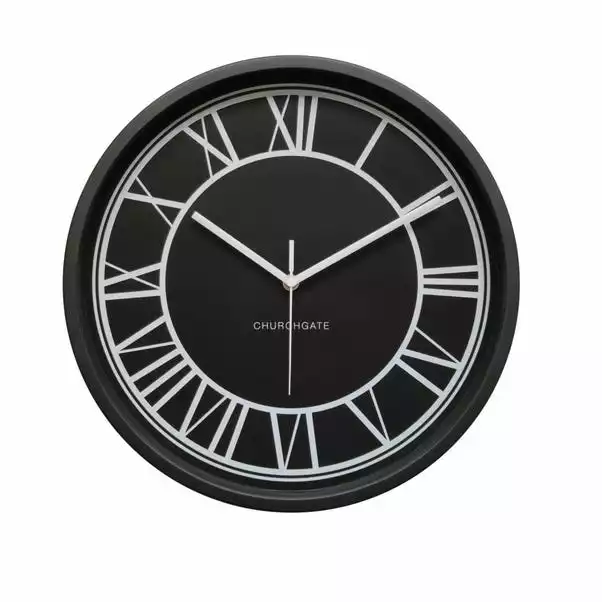 Dunelm Contemporary Black Clock 39cm 4 Dunelm Contemporary Black Clock 39cm - Image 2