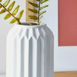 Dunelm Fluted Vase 14cm White -Cheap clocks Store 1000182374 alt01