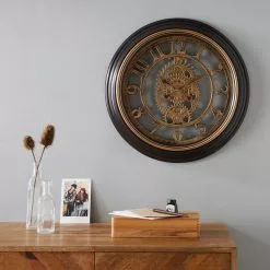 Dunelm Mechanism 50cm Wall Clock Brass