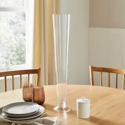 Dunelm Clear Tall Footed Vase -Cheap clocks Store 30572723 alt01