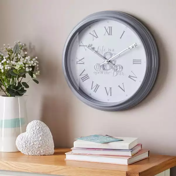 Dunelm Key 40cm Wall Clock Grey 3 Dunelm Key 40cm Wall Clock Grey