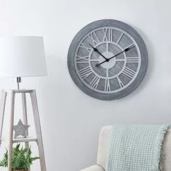 Dunelm Wooden 60cm Wall Clock Grey