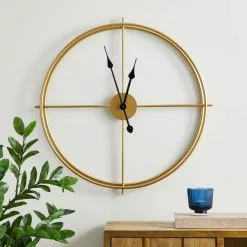 Dunelm Slim Frame 60cm Wall Clock Gold