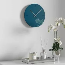 Dunelm Glass Peacock Engraved 30cm Clock