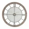 Pacific Lifestyle Natural Wood & Metal Round Wall Clock 81cm