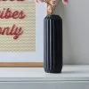 Dunelm Fluted Vase 25cm Black -Cheap clocks Store 30716632