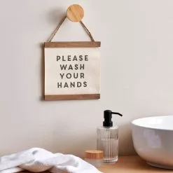 Dunelm Wash Your Hands Hanging Plaque