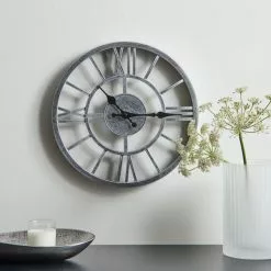 Dunelm Skeleton Clock 30cm Silver