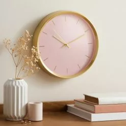 Dunelm Aluminium Pink 26cm Silent Clock