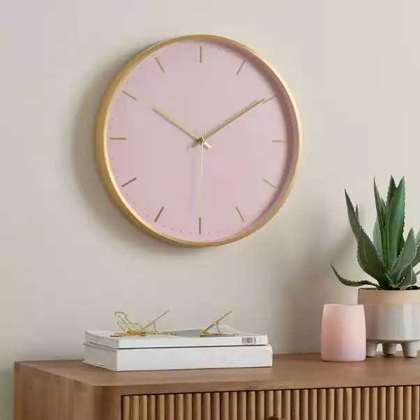 Dunelm Aluminium Pink 40cm Silent Clock 3 Dunelm Aluminium Pink 40cm Silent Clock
