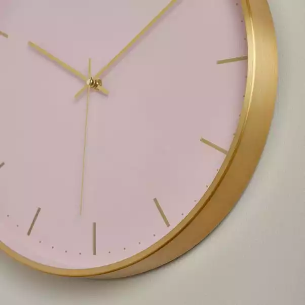 Dunelm Aluminium Pink 40cm Silent Clock 4 Dunelm Aluminium Pink 40cm Silent Clock - Image 2