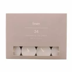 Dunelm Pack Of 24 Linen Tealights -Cheap clocks Store 30731513 alt02