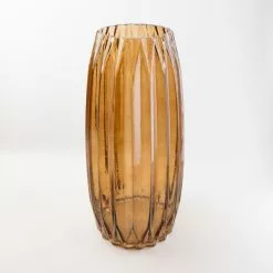 Dunelm Ridged Glass Vase Amber 40cm -Cheap clocks Store 30732412 alt01