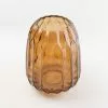 Dunelm Ridged Glass Amber Vase 20cm -Cheap clocks Store 30732415