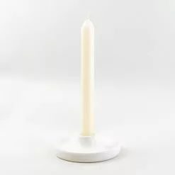 Dunelm 3cm Satin White Ceramic Candle Holder -Cheap clocks Store 30732440 alt02