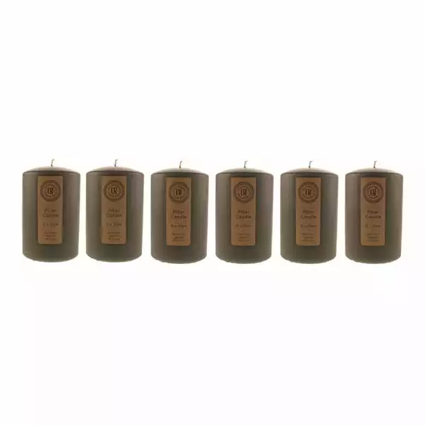 Dunelm Pack Of 6 Charcoal Pillar Candles 3 Dunelm Pack Of 6 Charcoal Pillar Candles