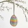 Dunelm Beaded Striped Rainbow Hanging Egg Decoration -Cheap clocks Store 30748569