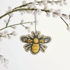 Dunelm Beaded Hanging Bee Decoration