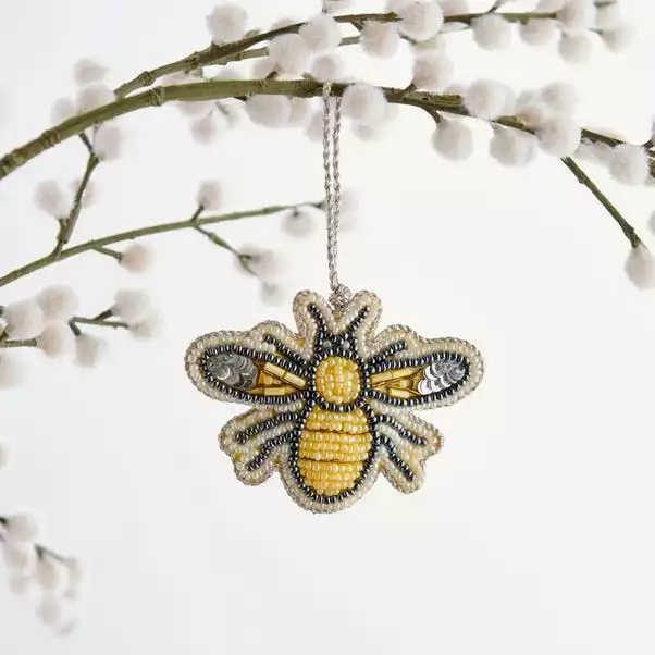 Dunelm Beaded Hanging Bee Decoration 3 Dunelm Beaded Hanging Bee Decoration
