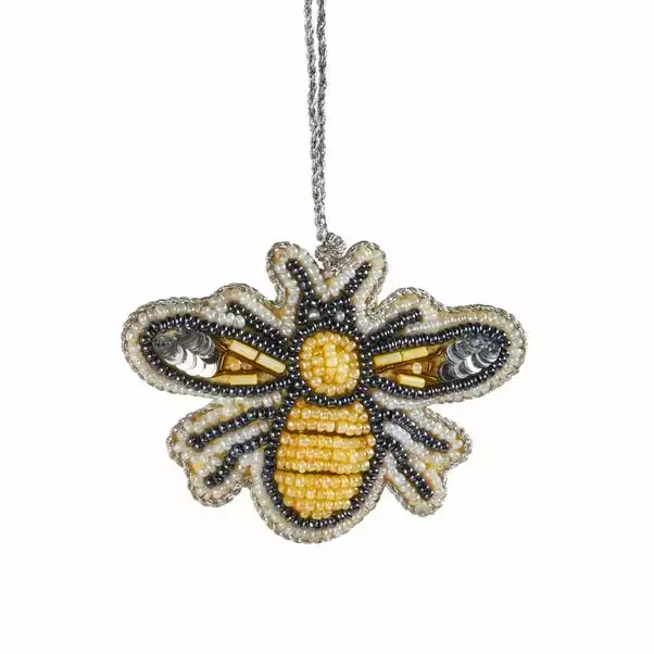 Dunelm Beaded Hanging Bee Decoration 4 Dunelm Beaded Hanging Bee Decoration - Image 2
