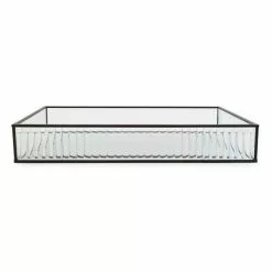 Dunelm Ribbed Glass Tray Black 39cm 12 Dunelm Ribbed Glass Tray Black 39cm -Cheap clocks Store 30755576 alt04