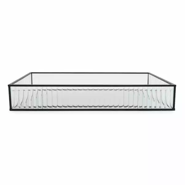 Dunelm Ribbed Glass Tray Black 39cm 7 Dunelm Ribbed Glass Tray Black 39cm - Image 5