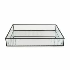 Dunelm Ribbed Glass Tray Black 39cm 13 Dunelm Ribbed Glass Tray Black 39cm -Cheap clocks Store 30755576 alt05