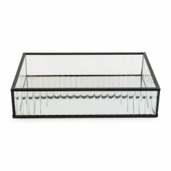 Dunelm Ribbed Glass Tray Black 26cm -Cheap clocks Store 30755577 alt05