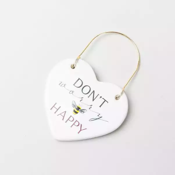 Dunelm Dont Worry Bee Happy Ceramic Plaque 4 Dunelm Dont Worry Bee Happy Ceramic Plaque - Image 2
