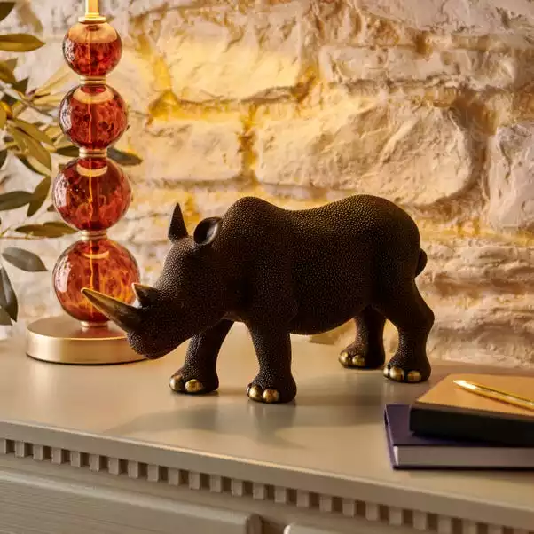 Dunelm Luxe Traveller Rhino Sculpture 36CM 3 Dunelm Luxe Traveller Rhino Sculpture 36CM