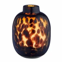 Dunelm Luxe Travel Tortoiseshell Glass Vase 17cm -Cheap clocks Store 30766151 alt02