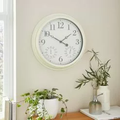 Dunelm Indoor Outdoor Country Cream Clock 40cm -Cheap clocks Store 30792006 alt01