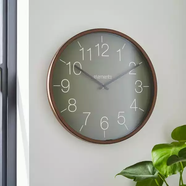 Indoor Outdoor Elements Olive Walnut Clock 41cm 4 Indoor Outdoor Elements Olive Walnut Clock 41cm - Image 2