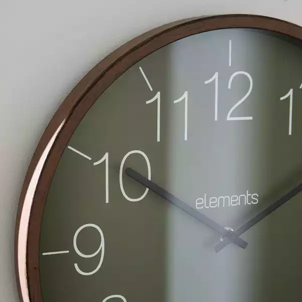 Indoor Outdoor Elements Olive Walnut Clock 41cm 6 Indoor Outdoor Elements Olive Walnut Clock 41cm - Image 4