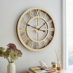 Dunelm Wood Effect Skeleton Clock 60cm