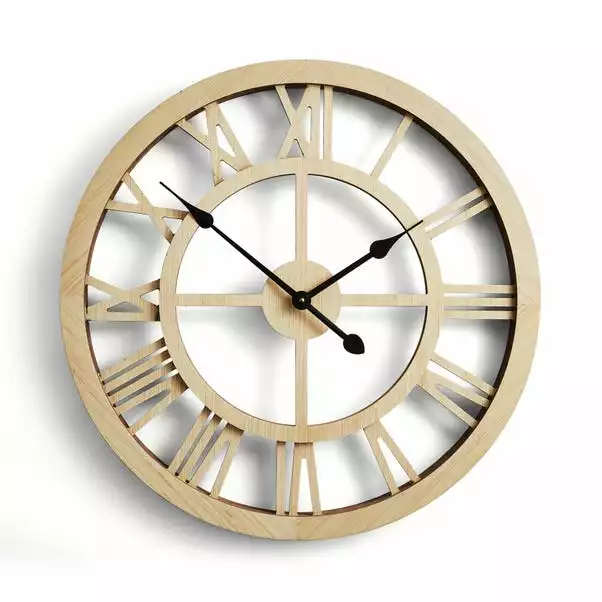 Dunelm Wood Effect Skeleton Clock 60cm 5 Dunelm Wood Effect Skeleton Clock 60cm - Image 3