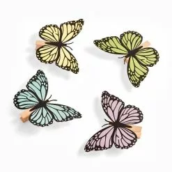 Dunelm Pack Of 4 Butterfly Clips -Cheap clocks Store 30792612 alt02