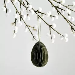 Dunelm Sage Paper Honeycomb Easter Egg Hanging Decoration