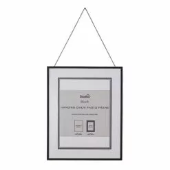 Dunelm Black Hanging Chain Photo Frame 20x16 -Cheap clocks Store 30795077 alt02