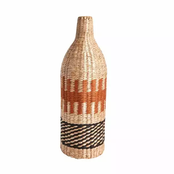 Dunelm Ochre Woven Bottle Vase 5 Dunelm Ochre Woven Bottle Vase - Image 3