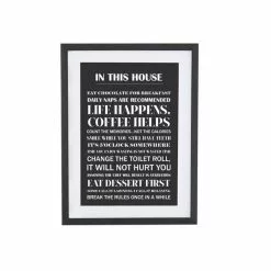 Dunelm House Rules Framed Print -Cheap clocks Store 30795590 alt02