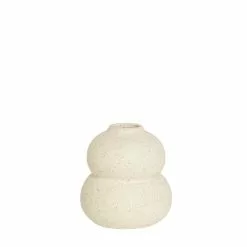 Dunelm Speckled Bud Vase 11cm White Sand -Cheap clocks Store 30796618 alt02
