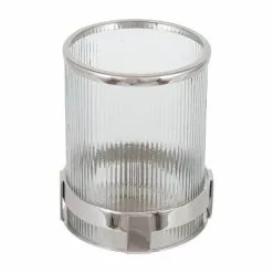 Pacific Lifestyle Metal And Clear Textured Small Hurricane Vase -Cheap clocks Store 30803438 alt02