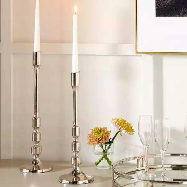 Pacific Lifestyle Shiny Nickle Candlestick 2 Pacific Lifestyle Shiny Nickle Candlestick