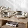 Pacific Lifestyle Set Of 2 Silver Hammered Metal Bowls -Cheap clocks Store 30803445