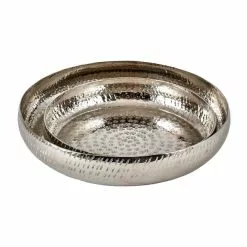 Pacific Lifestyle Set Of 2 Silver Hammered Metal Bowls -Cheap clocks Store 30803445 alt02
