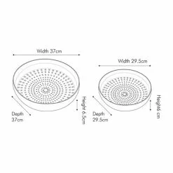 Pacific Lifestyle Set Of 2 Silver Hammered Metal Bowls -Cheap clocks Store 30803445 alt04