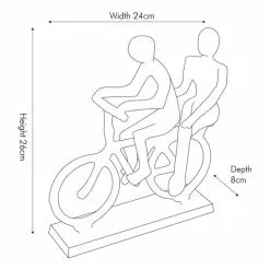Pacific Lifestyle Double Cyclist Silver Ornament -Cheap clocks Store 30803446 alt04
